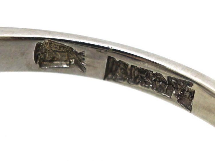 Edwardian 18ct White Gold & Platinum, Black Opal & Diamond Cluster Ring