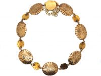 Early 19th Century 15ct Two Colour Gold, Orange Paste Bracelet