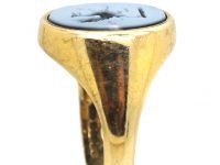 9ct Gold Signet Ring with Banded Onyx Intaglio of a Griffin