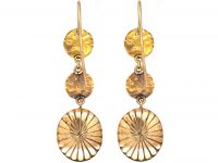Early 19th Century 15ct Two Colour Gold & Orange Paste Drop Earrings