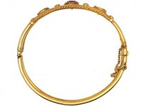 Edwardian 9ct Gold Suffragette Bangle set with Peridots, Pearls and Amethysts