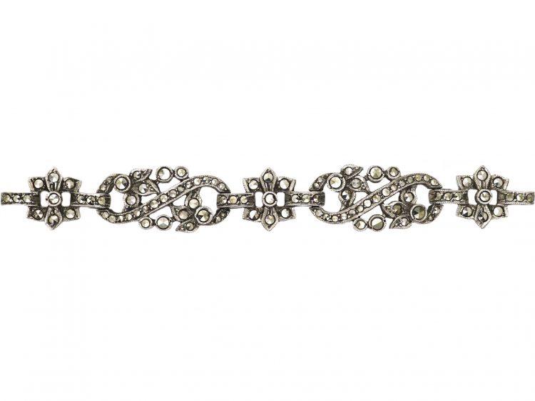 Art Deco Silver and Marcasite Bracelet