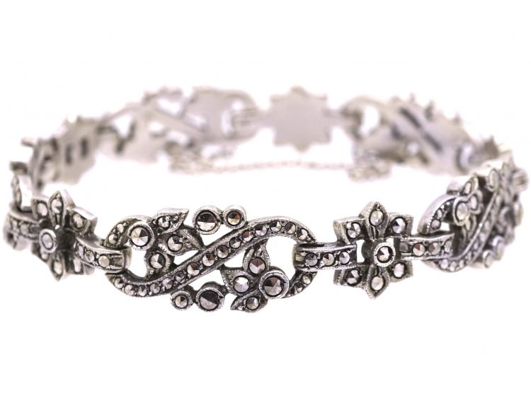 Art Deco Silver and Marcasite Bracelet