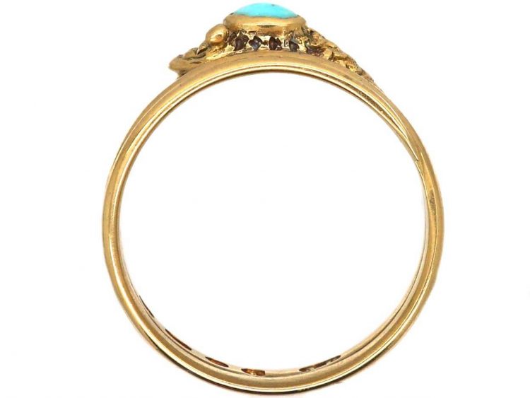 Victorian 18ct Gold Snake Ring set with Turquoise