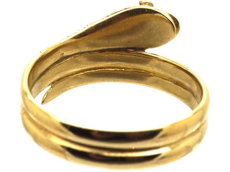 Victorian 18ct Gold Snake Ring set with Turquoise