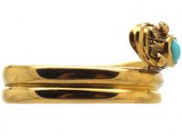 Victorian 18ct Gold Snake Ring set with Turquoise