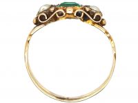 Victorian 18ct Gold, Emerald, Pearl and Diamond Ring