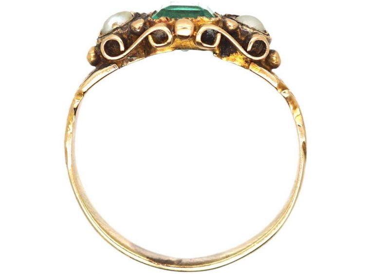 Victorian 18ct Gold, Emerald, Pearl and Diamond Ring