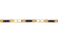 18ct Gold Bracelet set with Square Cut Sapphires & Diamonds