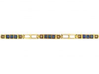 18ct Gold Bracelet set with Square Cut Sapphires & Diamonds