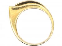 French 18ct Gold Emerald and Diamond Buckle Ring