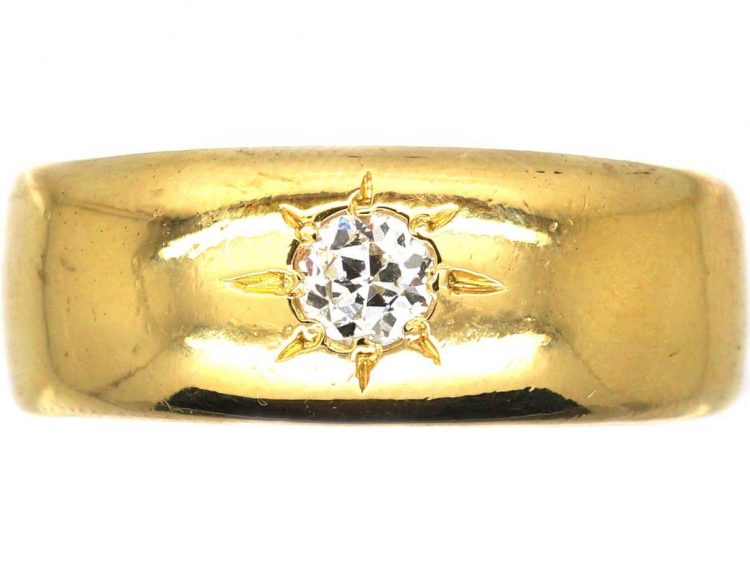 18ct Gold Millenium Diamond Set Gypsy Ring