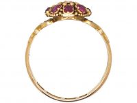 Early Victorian 15ct Gold, Ruby & Diamond Cluster Ring