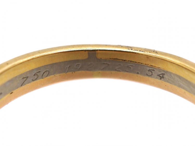 18ct Gold Three Colour Gold Ring set with Diamonds by Cartier