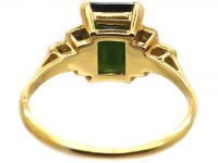 18ct Gold, Green Tourmaline & Diamond Ring by Cropp & Farr