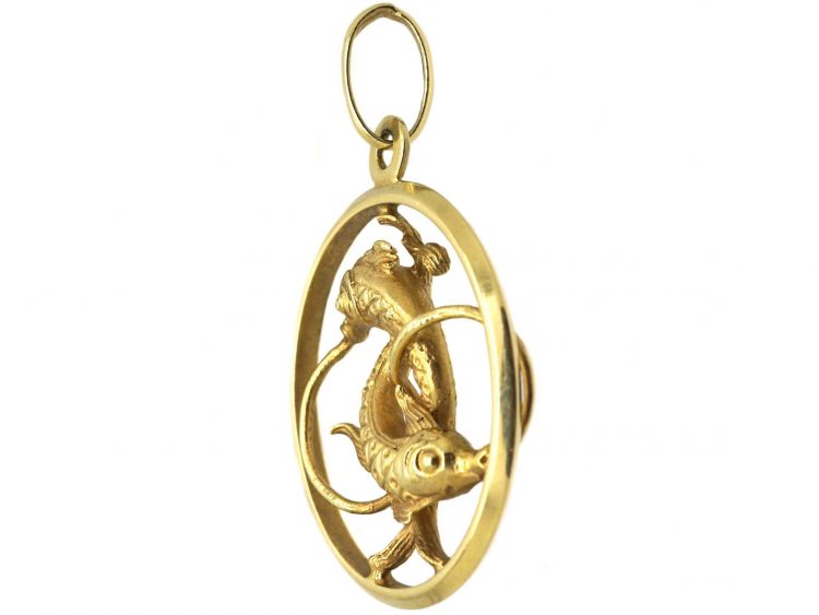 14ct Gold Italian Pisces Pendant