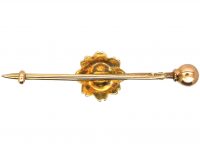 Edwardian 15ct Gold Pin & Flower Brooch set with Natural Split Pearls