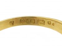 Victorian 18ct Gold, Three Stone Opal Ring with Diamonds in Between