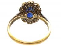 Edwardian 18ct Gold & Platinum, Sapphire & Diamond Oval Cluster Ring