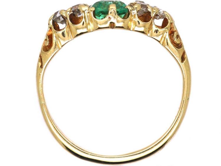 Victorian 18ct Gold, Emerald & Diamond Ring