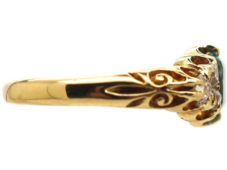 Victorian 18ct Gold, Emerald & Diamond Ring