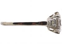 Art Deco Platinum 2.27 Carat Diamond Solitaire Ring with Tapered Baguette Diamond Shoulders