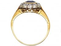 Edwardian 18ct Gold & Platinum, Sapphire & Diamond Cluster Ring