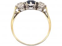 Edwardian 18ct Gold, Sapphire & Diamond Three Stone Ring