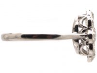18ct White Gold Oval Diamond Cluster Ring