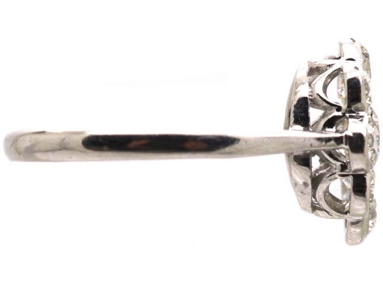 18ct White Gold Oval Diamond Cluster Ring