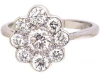 18ct White Gold Oval Diamond Cluster Ring