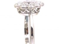 18ct White Gold Oval Diamond Cluster Ring