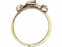 Georgian 15ct Gold Fede Ring set with Rose Diamonds & a Garnet