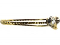 Georgian 15ct Gold Fede Ring set with Rose Diamonds & a Garnet