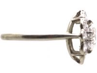 Art Deco Platinum Daisy Cluster Ring set with Diamonds