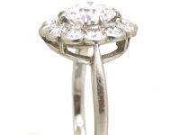Art Deco Platinum Daisy Cluster Ring set with Diamonds