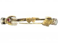 Georgian 15ct Gold Fede Ring set with Rose Diamonds & a Garnet