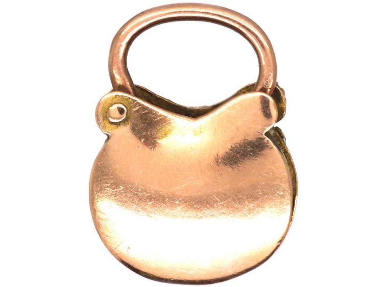 Georgian 15ct Three Colour Gold Padlock set with Turquoise