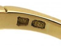 Edwardian 18ct Gold Ring set with a Rectangular Cut Emerald & Diamonds