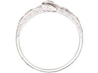 Edwardian Platinum Buckle Ring set with Diamonds & Rubies