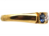 Victorian 18ct Gold Five Stone Ring set with Sapphires & Diamonds