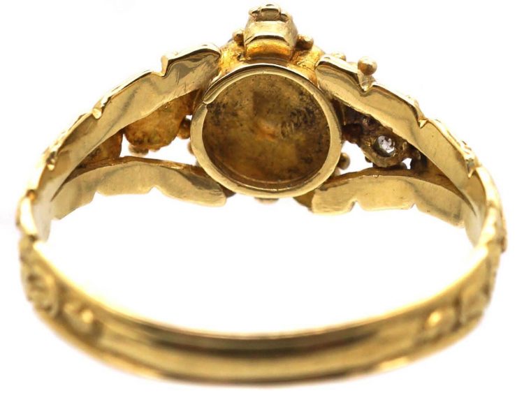 Regency 15ct Gold Cluster Ring set with Diamonds, Rubies & an Emerald