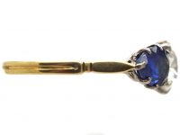 Edwardian 18ct Gold, Pear Shaped Sapphire & Diamond Ring