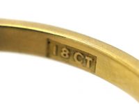 Edwardian 18ct Gold, Pear Shaped Sapphire & Diamond Ring