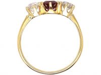 Early 20th Century 18ct Gold, Ruby & Diamond Three Stone Ring