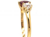 Early 20th Century 18ct Gold, Ruby & Diamond Three Stone Ring