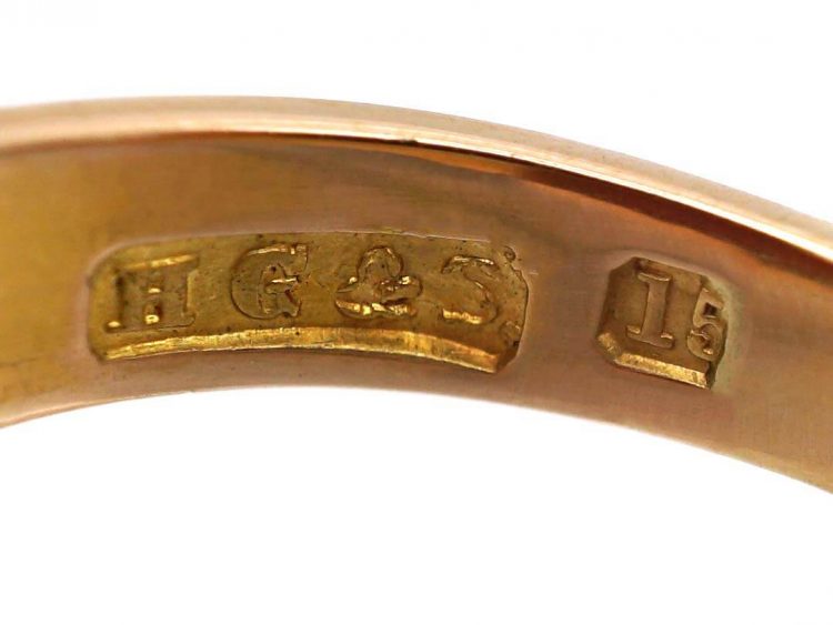 Art Deco 15ct Gold & Carnelian Signet Ring with Intaglio of a Lion with Sword & Scales