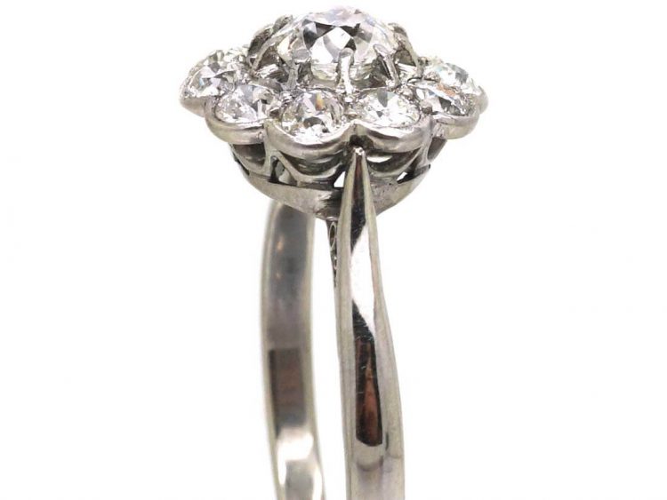 Edwardian Platinum & Diamond Daisy Cluster Ring