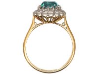 Mid 20th Century 18ct Gold & Platinum, Zircon & Diamond Cluster Ring