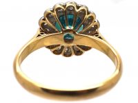 Mid 20th Century 18ct Gold & Platinum, Zircon & Diamond Cluster Ring